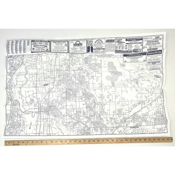 1999 Travel Transportation Street MAP of KENT, RENTON, & AUBURN, Washington EUC - Picture 5 of 5